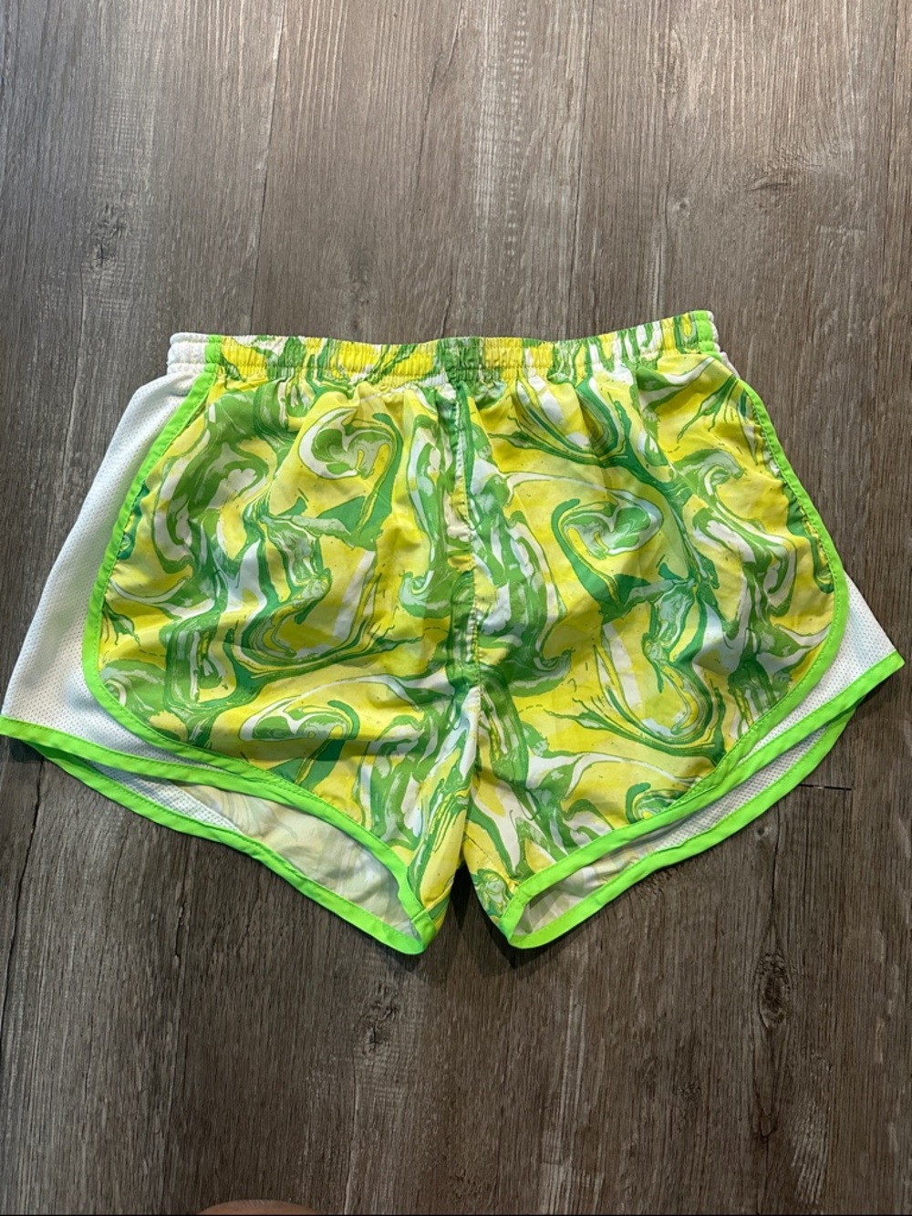 Jockey Lime & Yellow Marble Print Athletic Shorts